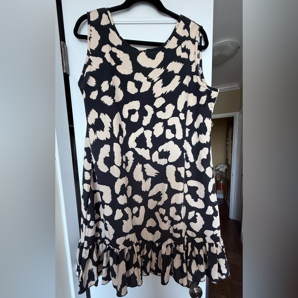 Black and Cream Animal Print Dress
